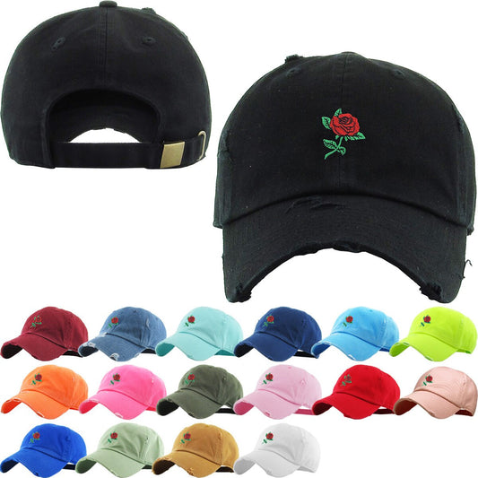 ROSE EMBROIDERY VINTAGE DAD HAT
