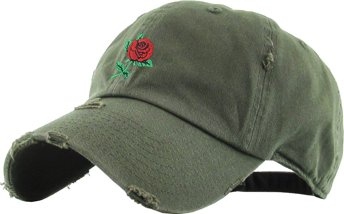 ROSE EMBROIDERY VINTAGE DAD HAT