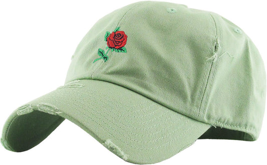 ROSE EMBROIDERY VINTAGE DAD HAT
