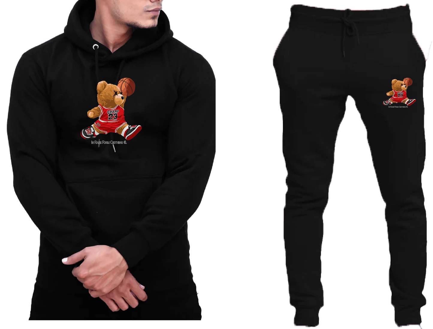Black Basketball Player Sweat Suit