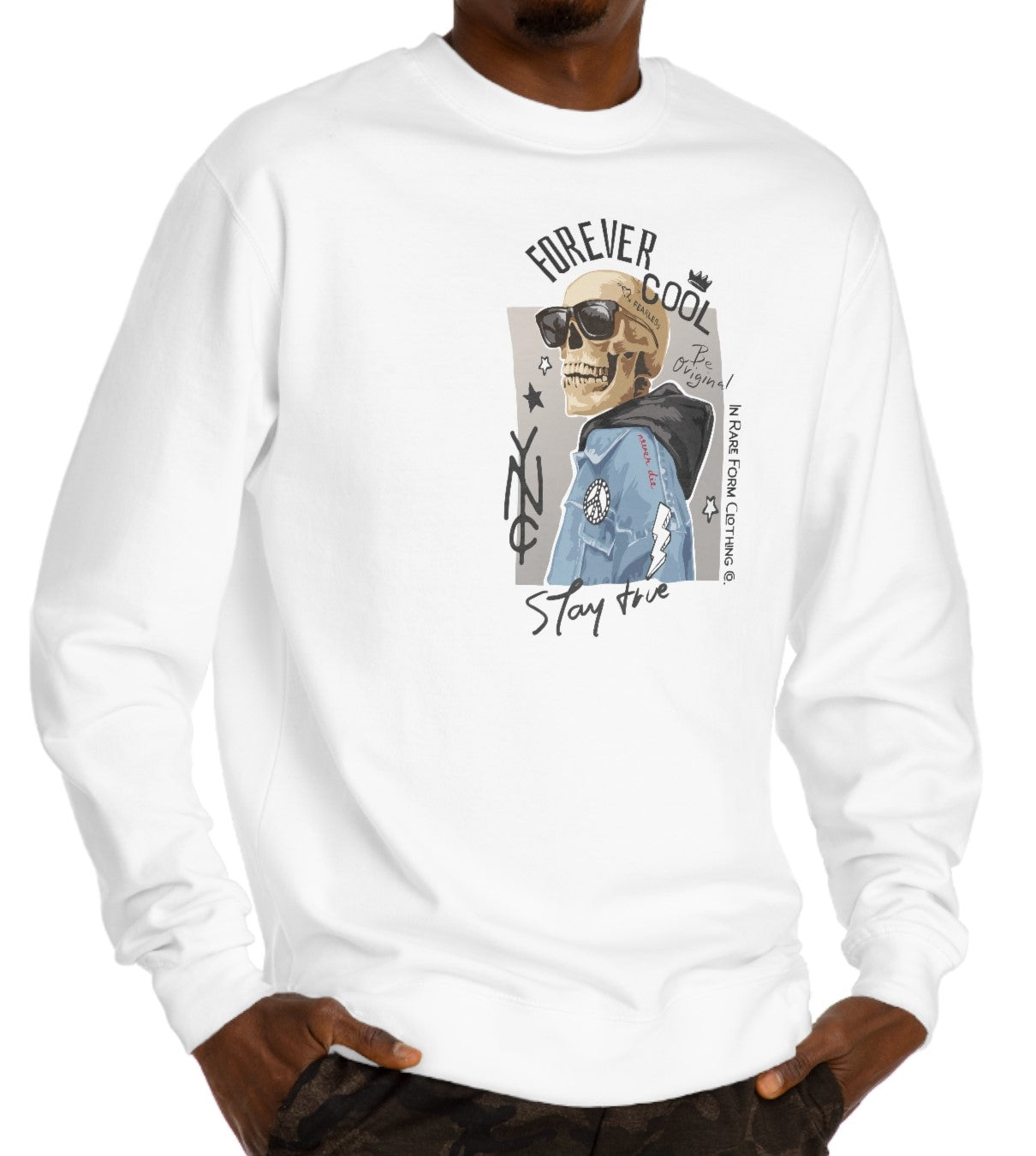 White Forever Cool Crew Neck Sweatshirt