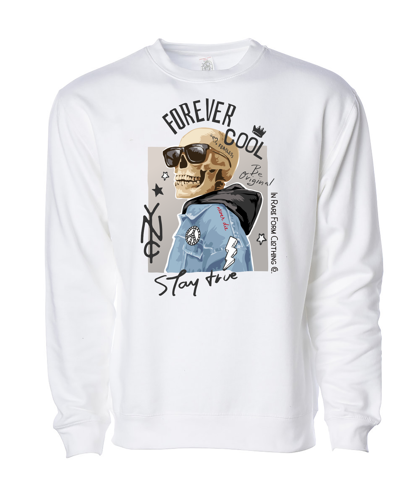White Forever Cool Crew Neck Sweatshirt